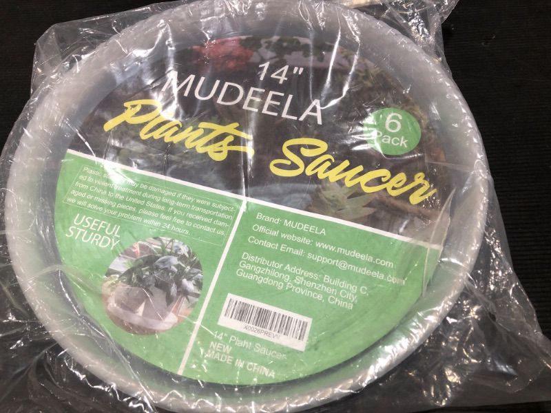 Photo 2 of MUDEELA 6 Pack of 14 inch Plant Saucer, Durable Plastic Plant Trays for Indoors, Clear Plastic Flower Plant Pot Saucer, Made of Thicker, Stronger Plastic, with Taller Design(14" - 6 Pack)
