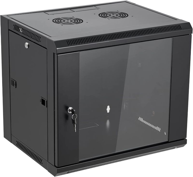 Photo 1 of Tedgetal 9U Wall Mount Server Cabinet Network Rack Enclosure Locking Glass Door