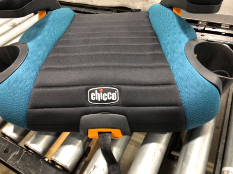 Photo 2 of Chicco GoFit Plus Backless Booster Car Seat with Quick-Release Latch, Travel Booster Seat for Car, Portable Car Booster Seat for Children 40-110 lbs. | Stream/Blue Stream GoFit Plus