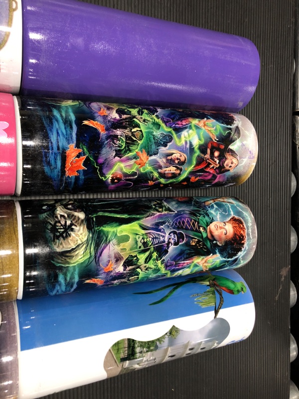 Photo 1 of 10 Pack 20 oz Sublimation Tumbler Set Double Walled Stainless Steel Skinny Straight Tumbler Sublimation Cup,Shrink Wrap, Rubber Base for Heat Transfer Heat Press -10Pack