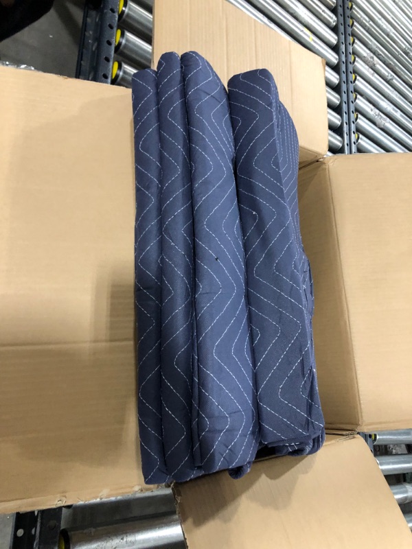 Photo 2 of AmazonCommercial Moving Storage -Packing Blanket,72" x 78", 4-Pack BLUE/BLACK 72x78IN 4-Pack