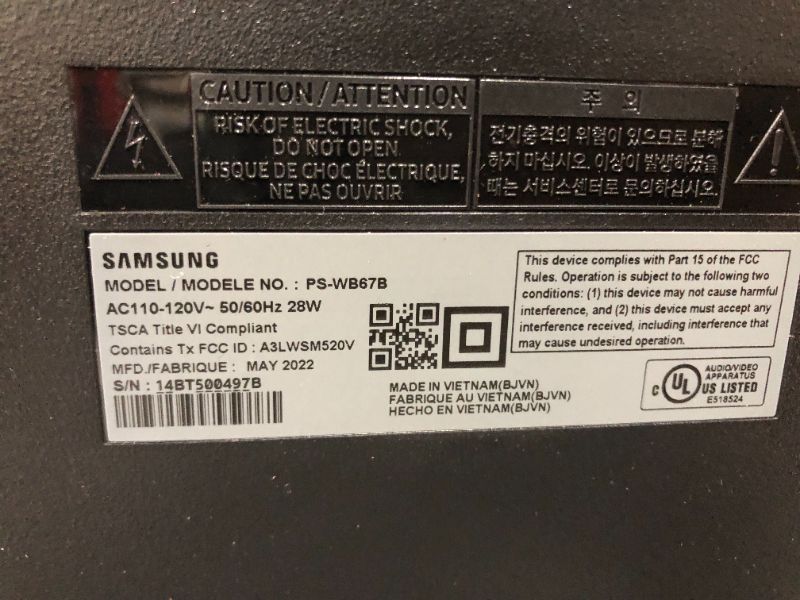 Photo 4 of PARTS ONLY!!! SAMSUNG HW-Q600B 3.1.2ch Soundbar w/ Dolby Audio, DTS:X, Q Symphony, Adaptive Sound, Game Pro Mode, Bluetooth Connection
