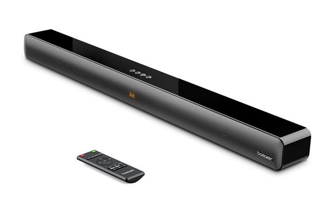 Photo 1 of Bomaker Odine IV Soundbar for PC, TV Sound Bar with 10 Adjustable Deep Bass, 100W 3D Surround Sound System, Black
