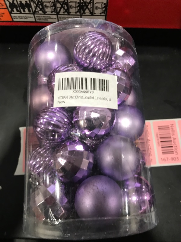 Photo 2 of YYCRAFT 34ct Christmas Ball Ornaments 6CM for Xmas Tree Christmas Decorations Shatterproof Hooks Included (Lavender, M)
