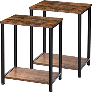 Photo 1 of AMHANCIBLE Narrow Nightstands Set of 2, End Tables Living Room for Corner, Sofa Side Tables with Drawer Shelf for Bedroom, Rustic Wood Accent Small Bedside Tables for Small Spaces https://a.co/d/7wa8GP8