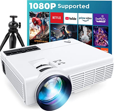 Photo 1 of Portable Mini Projector 1080P Supported, Movie Projector w/ Tripod & 55,000 Hrs Lamp Life, Acrojoy Multimedia Home Theater Projector, Compatible with TV Stick, HDMI, VGA, USB, Laptop, Smartphone
