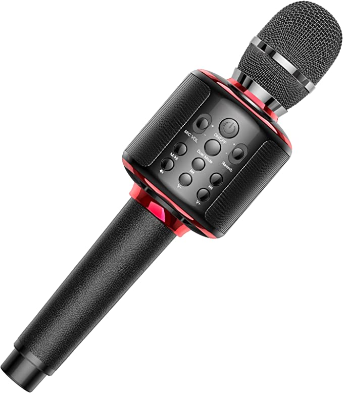 Photo 1 of Karaoke Microphone, GOODaaa Wireless Bluetooth Karaoke Microphone, 4-in-1 Portable Handheld Karaoke Mics Speaker Machine with Dual Sing for Kids and Adults Home Party Birthday
