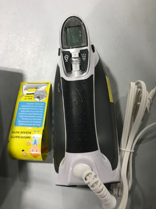 Photo 3 of BEAUTURAL 1800-Watt Steam Iron with Digital LCD Screen, Double-Layer and Ceramic Coated Soleplate, 3-Way Auto-Off, 9 Preset Temperature and Steam Settings for Variable Fabric
