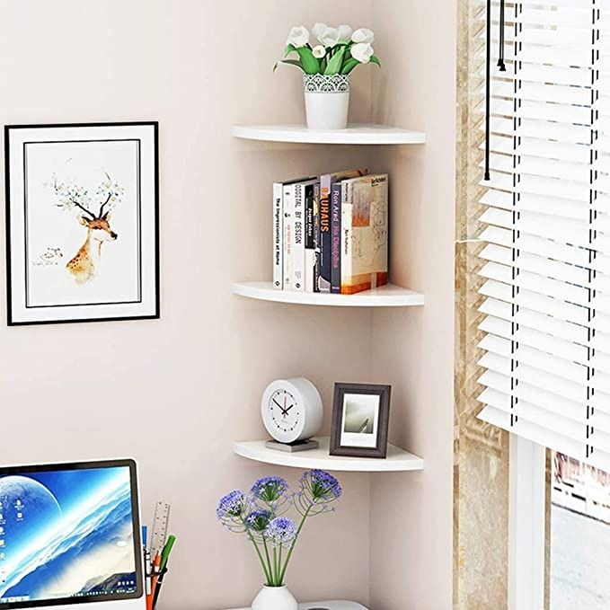 Photo 1 of  Modern Wood Corner Wall Shelves