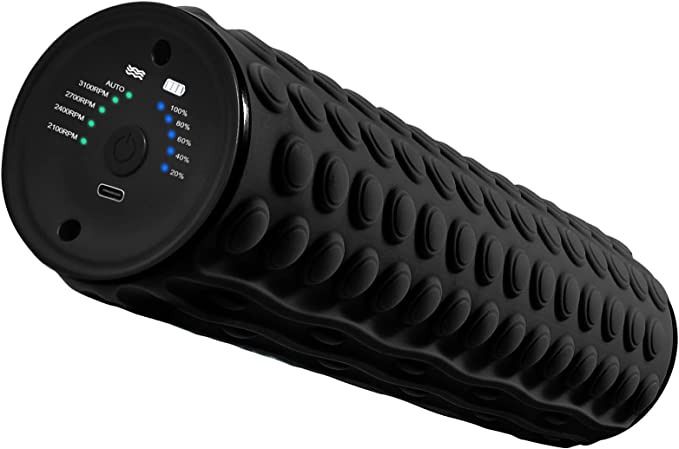 Photo 1 of KIGASSENZIO Vibrating Foam Roller, 5 Speed Deep Tissue Trigger Point Foam Roller for Back Pain, Electric Muscle Massage Roller for Muscle Recovery, Mobility and Pliability Training
