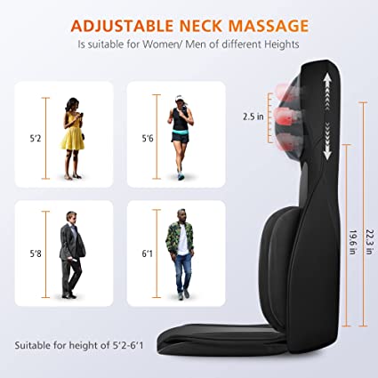 Photo 2 of Snailax Neck Back Massager with Heat, Full Body Massage Chair Pad, Adjustable Compression, Rolling, Shiatsu Massage Seat Cushion, Chair Massagers,Gifts for Women, Man (Upgrade)