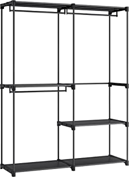 Photo 1 of  Clothes Rack, Closet Racks for Hanging Clothes, Clothes Wardrobe with 3 Hanging Rods and Shelves,
 16.9 x 54.3 x 71.7 Inches