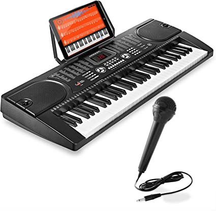 Photo 1 of  Digital Music Piano Keyboard - Portable Electronic Musical Instrument - with Microphone and Sticker Sheet