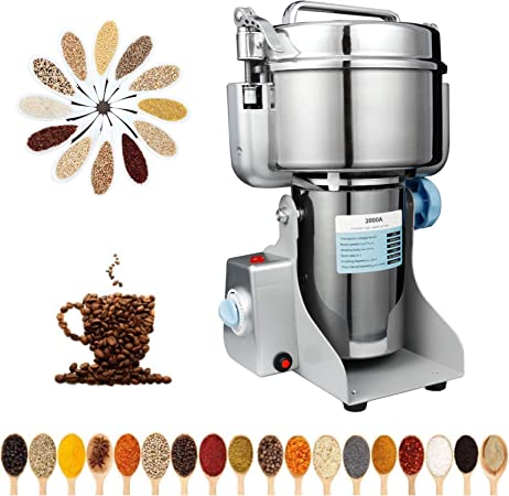 Photo 2 of Marada 2000g Electric Grain Mills Grinder 110V Stainless Steel Powder High-speed Spice Grinder for Kitchen Herb Spice Pepper Coffee with LED Digital Display CE Approved