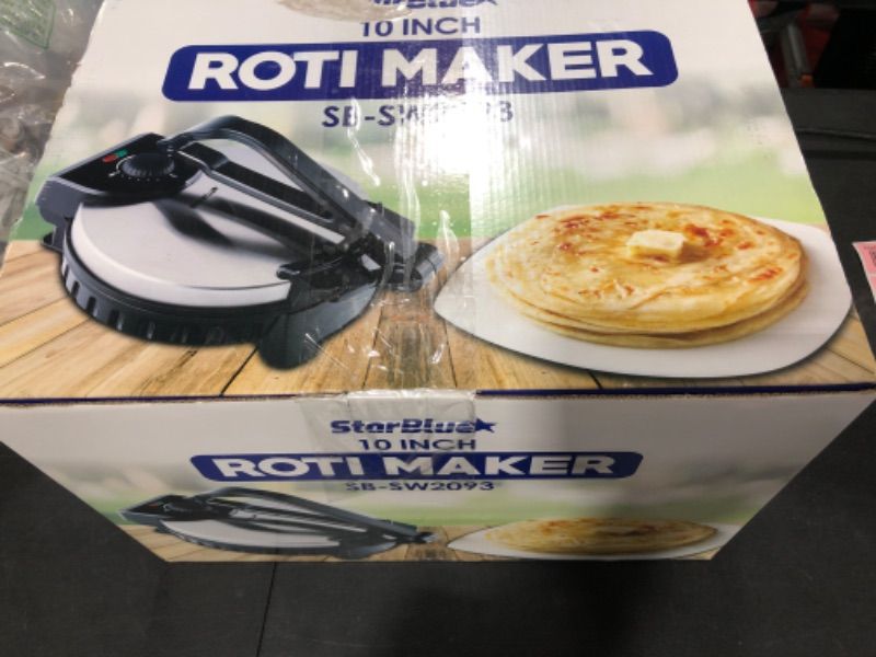 Photo 3 of 10inch Roti Maker by StarBlue with FREE Roti Warmer - the Automatic Stainless Steel Non-Stick Electric Machine to Make Indian Style Chapati, Tortilla,
