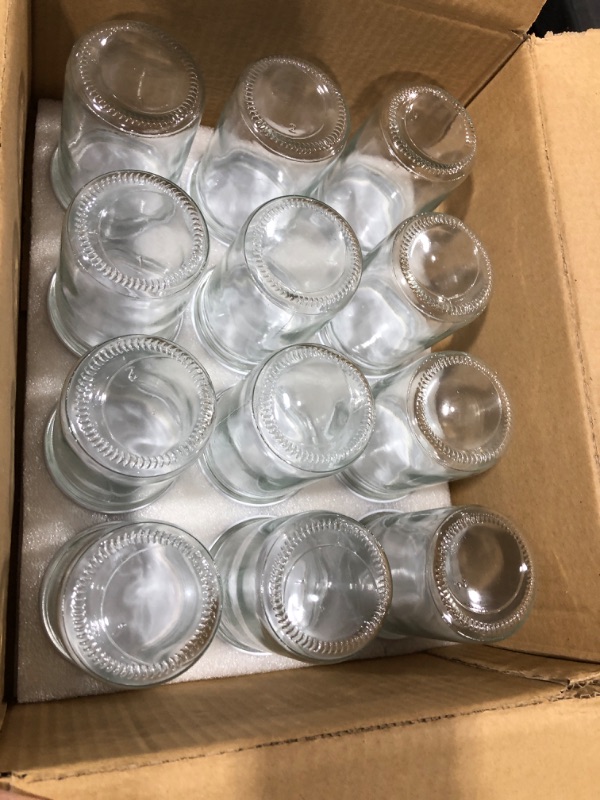 Photo 2 of 4" SMALL GLASS STORAGE JARS WITH WHITE LID (12PK) 