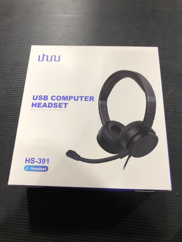 Photo 2 of USB Computer Headset with Microphone for Laptop, UHURU PC Wired Headset with Mic Noise Cancelling Lightweight for Skype Zoom Webinbar Home Office Online Class Call Center
