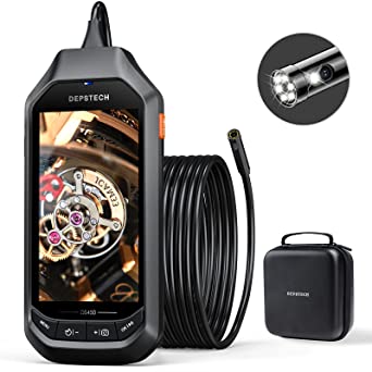 Photo 1 of DEPSTECH Dual-Lens Endoscope, 4.5" 1080P HD Inspection Camera with Light, 7.9mm Industrial Borescope IP67 Waterproof, 3300mAh Battery, Storage Case, 16.5ft Semi-Rigid Cable, 32GB Card
