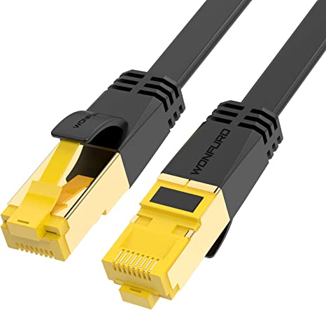 Photo 1 of Flat Cat 8 Ethernet Cable for Rj45 Connectors Ethernet Cord Internet Router Wire Cable for Ethernet Adapter LAN Cable Gaming High-Speed Ethernet-Cable Ethernet Patch WiFi Ps4 Cable (20 ft Cable) ( factory closed)