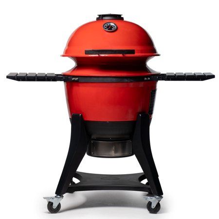 Photo 1 of 22 in. Charcoal Kamado Grill & Smoker, Blazing Red