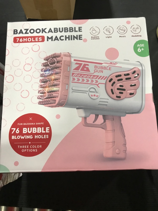 Photo 1 of Yodee Bubble Machine Gun,Bubble Bazooka Machine 76 Holes Bubble Blower PINK OR BLUE SURPRISE 