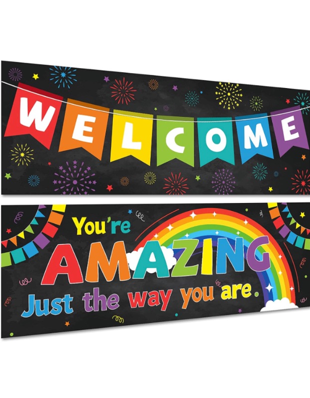 Photo 1 of 2 Pack Motivational Classroom Decorations Welcome Banner Posters 