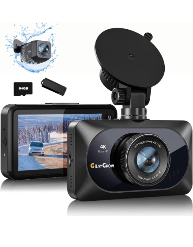 Photo 1 of 4K Dual Dash Cam Front 4K and Rear 2K Car Dash Camera 