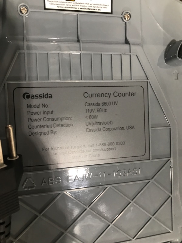 Photo 1 of Cassida 6600 Business Grade Money Counting Machine with Ultraviolet (UV) Counterfeit Detection, LCD Display, Multi-Color (6600 Counterfeit Detection) 