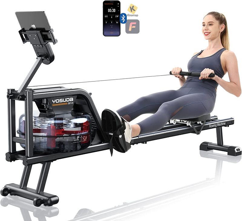 Photo 1 of YOSUDA Magnetic Rowing Machine 350 LB Weight Capacity - Foldable Rower for Home Use with LCD Monitor, Tablet Holder and Comfortable Seat Cushion
