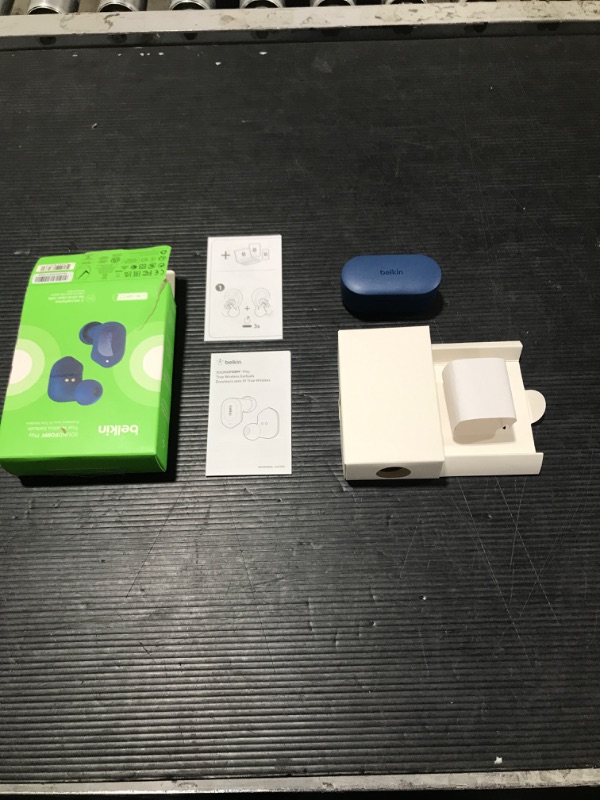 Photo 2 of Belkin Wireless Earbuds, SoundForm Play True Wireless Earphones with USB C Quick Charge, IPX5 Sweat and Water Resistant, 38 Hour Play Time for iPhone, Galaxy, Pixel and More - Blue Ocean