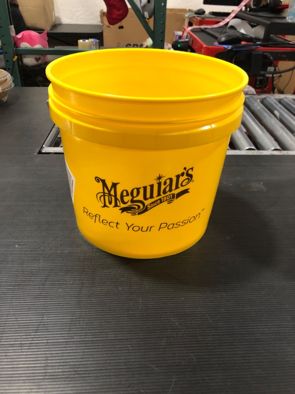 Photo 2 of Yellow Bucket - Make Car Washing Easy with Bright Bucket for Water and Suds - 3.5 Gal