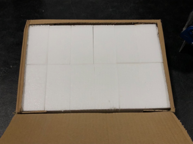 Photo 2 of 12 Pack Craft Foam Blocks, 4x4x2 Square Polystyrene Bricks for Flower Arrangements, Models, Decorations