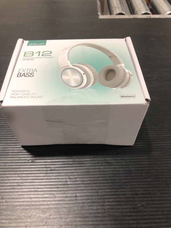 Photo 1 of Picun B12 Wireless Bluetooth Headphones,HD Stereo Sound Over Ear Headphones with Built-in Microphones, Deep Bass 20 Hours Playtime, Fast Charge Bluetooth 5.2 Headset for Adults, School, Travel, Black
