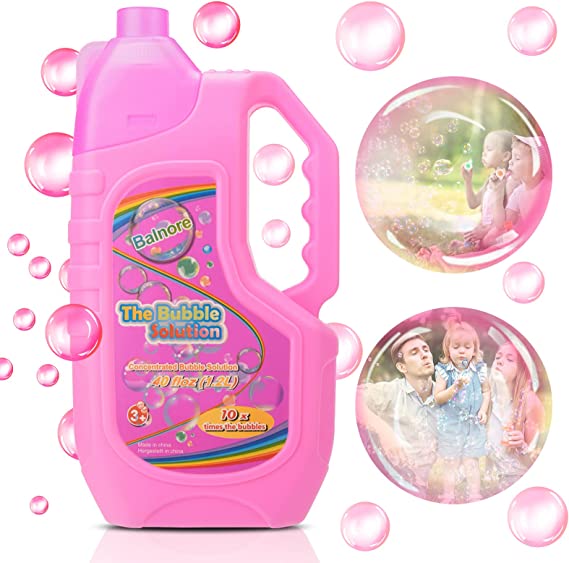 Photo 1 of Balnore Bubble Solution Refill (up to 3 Gallon) 40 oz Big Bubbles Concentrated with Pour Funnel, Bubble Liquid for Bubble Machine, Bubble Wand, Bubble Gun, Bubble Mower, Bubble Toys