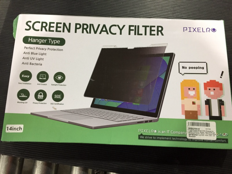 Photo 2 of PixelRo Privacy Screen Filter for Laptop Removable Acrylic Anti Blue Light and Anti Glare Anti UV Eye Protection 14, 14.6 inch (16:9 Aspect Ratio), Reduce Eye Fatigue and Eye Strain