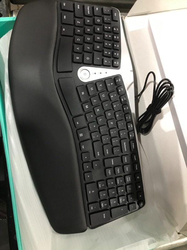 Photo 2 of Nulea Ergonomic Keyboard, Wired Split Keyboard with Pillowed Wrist and Palm Support, Featuring Dual USB Ports, Natural Typing Keyboard for Carpal Tunnel, Compatible with Windows/Mac