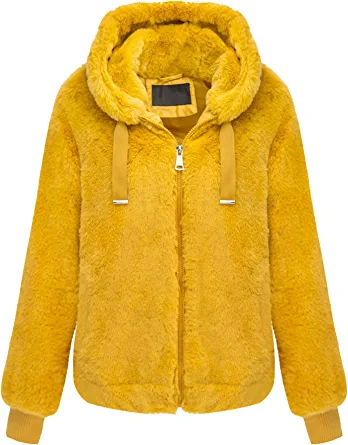 Photo 1 of Bellivera Women's Faux Fur Fleece Coat, Fall and Winter Fashion Short Shearling Fuzzy Jacket with Hood size L
