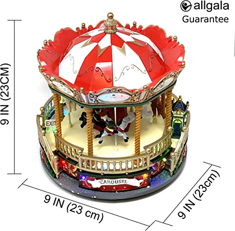 Photo 2 of Allgala Crafted Polyresin Like Christmas House Collectable Figurine with USB and Battery Dual Power Source-Carousel-XH93422 