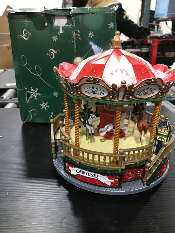 Photo 10 of Allgala Crafted Polyresin Like Christmas House Collectable Figurine with USB and Battery Dual Power Source-Carousel-XH93422 