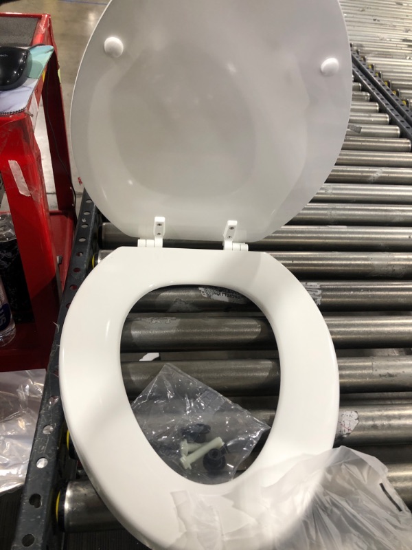 Photo 3 of  Elongated Open Front Toilet Seat in White
