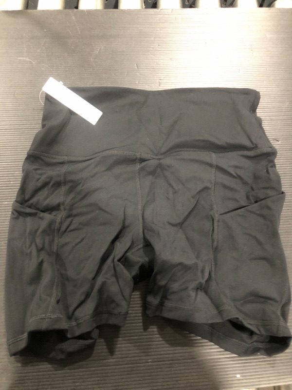 Photo 1 of  Women's High Waist Biker Shorts with Pockets Tummy Control Workout Gym Athletic Running Yoga Shorts 5 inches-SIZE- Medium 