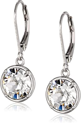 Photo 1 of Amazon Collection Sterling Silver Round Leverback Dangle Earrings