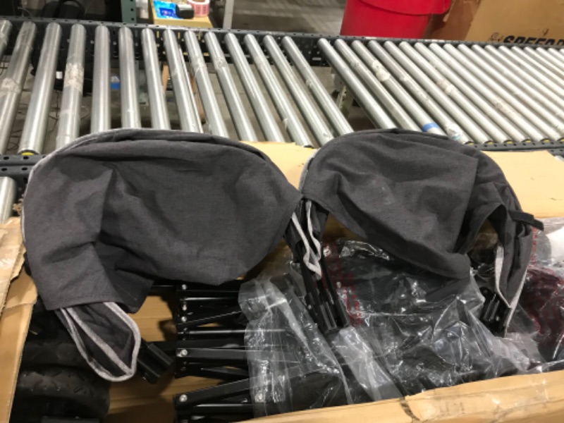 Photo 1 of Dream On Me Volgo Twin Umbrella Stroller in Dark and Light Grey
