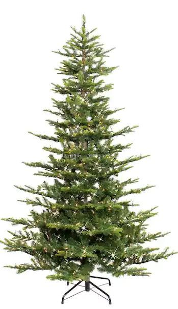 Photo 1 of 7.5 ft. Aspen Fir Artificial Christmas Tree with 700 Warm White Lights
