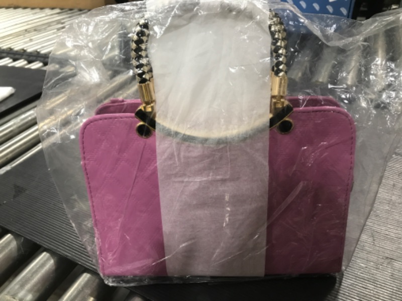 Photo 1 of  Shiny Patent Leather Women Purses Satchel Handbags Ladies Fashion Top Handle Handbags Crossbody Shoulder Bags- FUSCHIA 