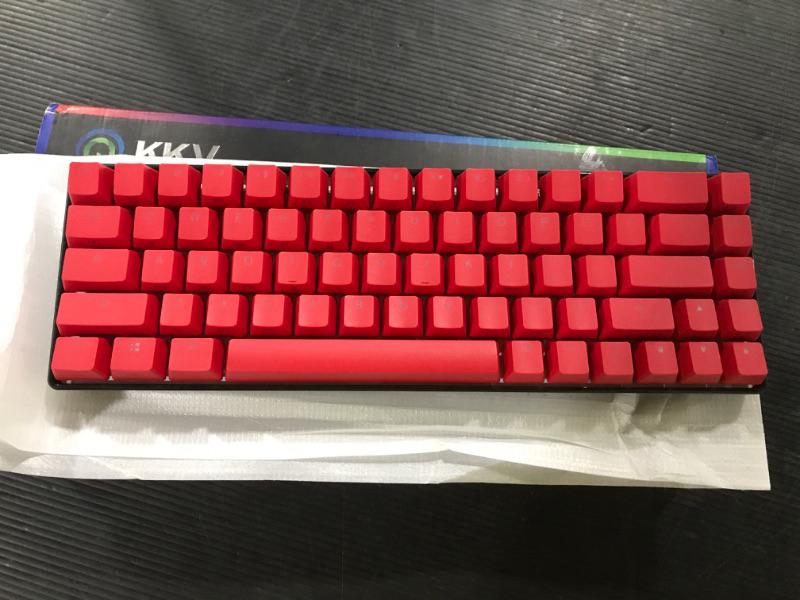 Photo 1 of KKV 68 Keys RGB Mechanical Gaming Keyboard,65% Layout Compact PBT Keycaps Mini Design 18 RGB Mode Wired Type-C Mechanical Keyboard for Game and Work(Kailh Box Red Switch, Red)