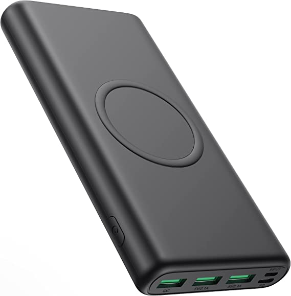 Photo 1 of H H·E·T·P Wireless Portable Charger Power Bank, 33800mAh 15W Fast Wireless Charging 25W PD QC 4.0 USB-C Power Bank, 5 Output & Dual Input External Battery Pack Compatible with iPhone, Android etc