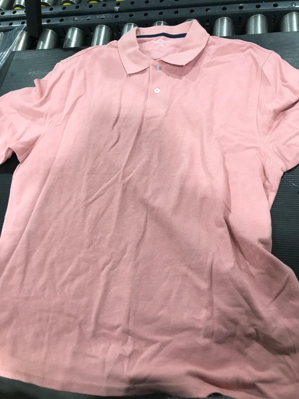 Photo 2 of Amazon Essentials Men's Regular-Fit Cotton Pique Polo Shirt (Available in Big & Tall)- SIZE-Large- Pink