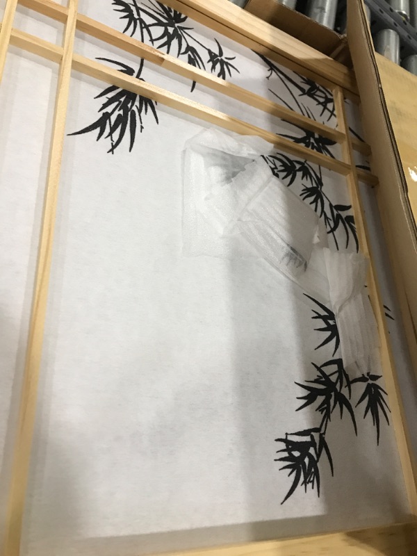 Photo 4 of 4 Ft. Tall Bamboo Tree Shoji Screen - Natural (4 Panels)