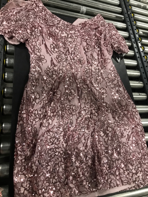 Photo 2 of Alex Evenings Slit Sleeve Sequin Cocktail Minidress in Blush at Nordstrom, Size 18W